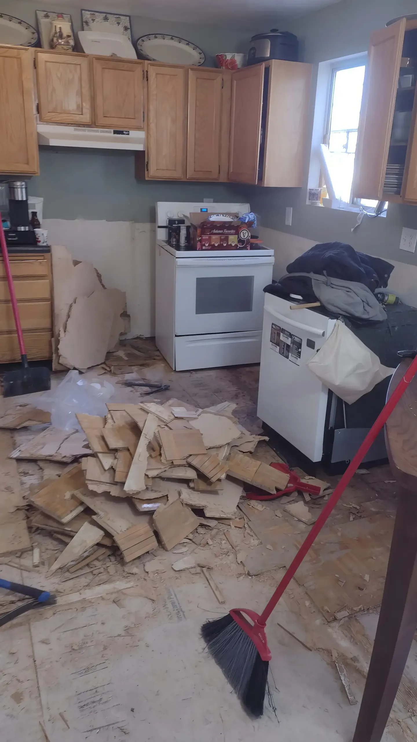 Kitchen Flood Restoration - Before