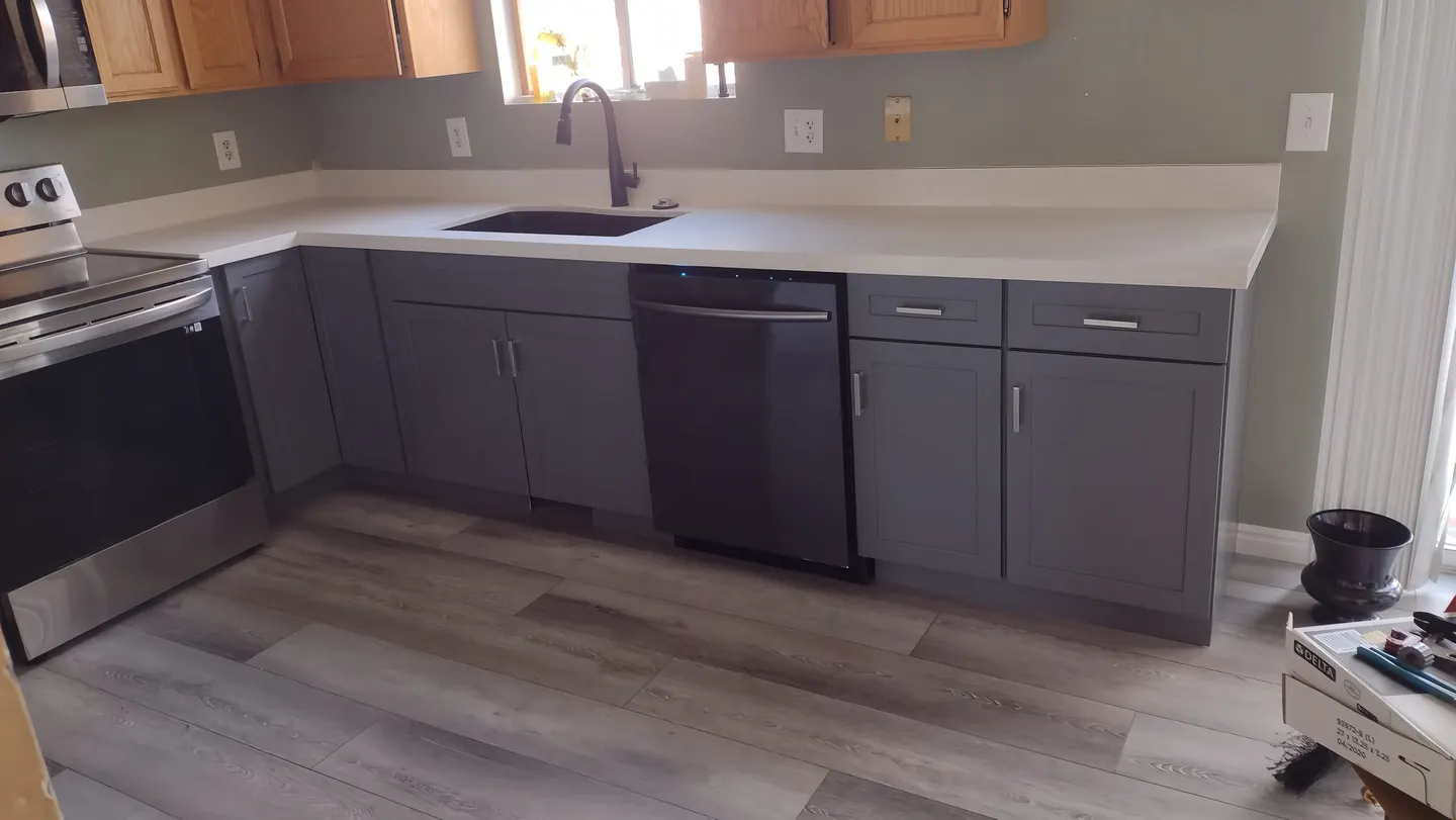 Kitchen flood restoration project by Patton Home Solutions