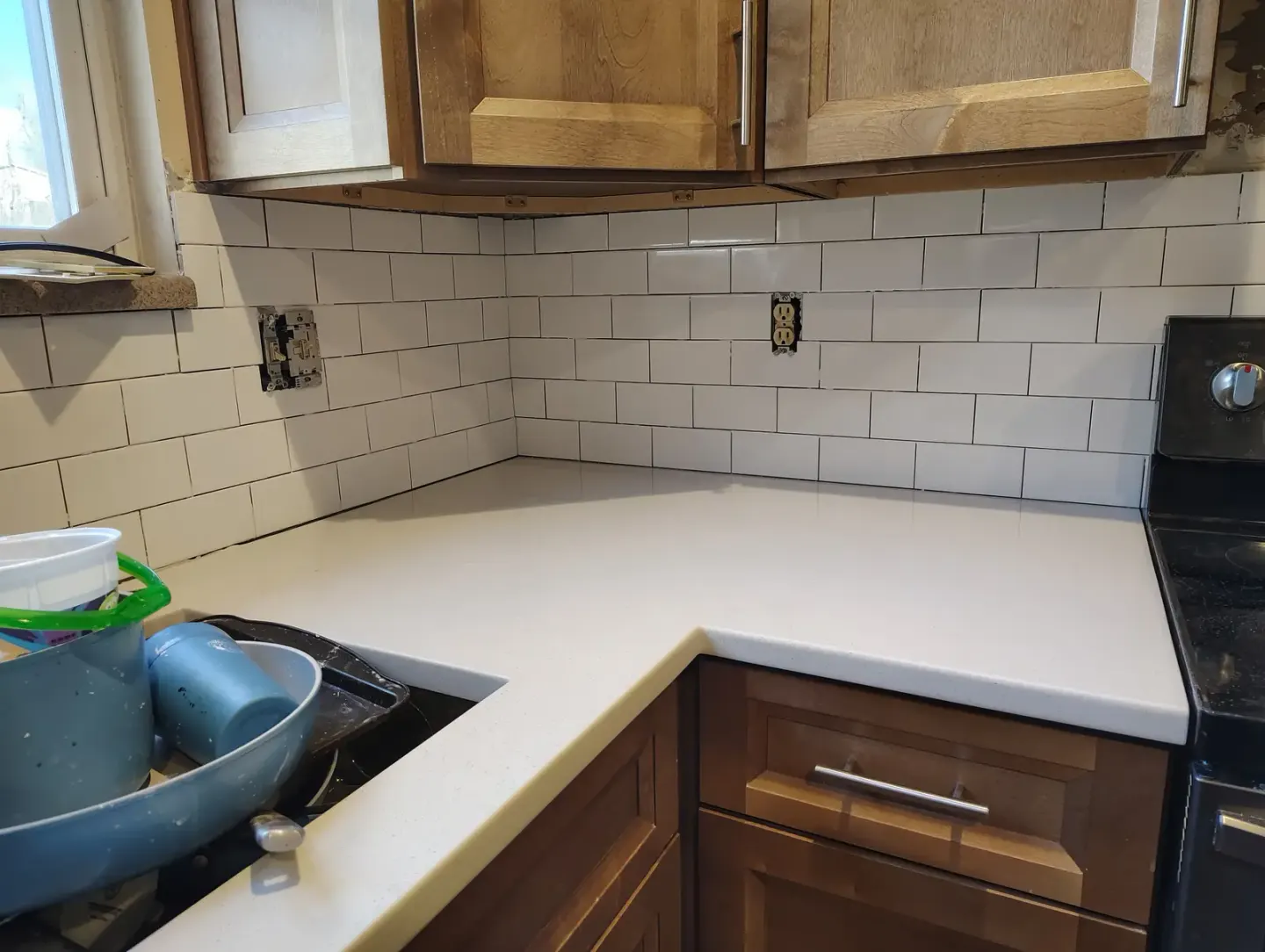 Kitchen Backsplash and Bathroom Floor Tile project view